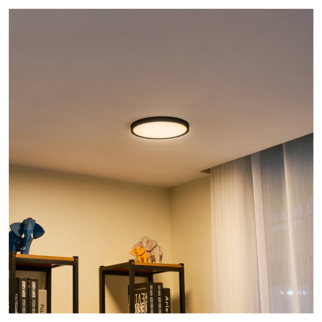 Lindby LED stropné svietidlo Pravin, Ø 23 cm, 3 000 K, čierne