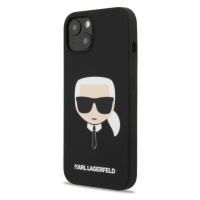 Silikónové puzdro Karl Lagerfeld na Apple iPhone 13 KLHCP13MSLKHBK Liquid Karl Head čierne