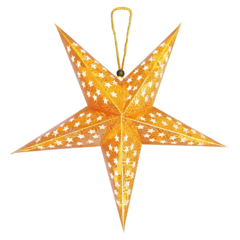 Svietiaca LED papierová hviezda LUMINA II 45 cm zlatá Tutumi