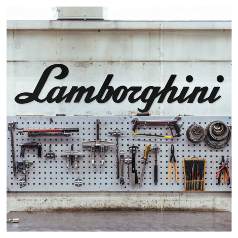 Drevené nápis na stenu - Lamborghini, Čierna