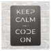 Drevená tabuľka na stenu - Keep calm and code on