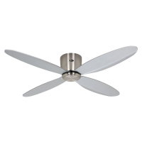 Stropný ventilátor Eco Plano II, chróm, sivý, tichý, Ø 132 cm