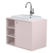 Ružová závesná skrinka s umývadlom bez batérie 80x62 cm Color Bath – Tom Tailor