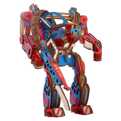 Dřevěné 3D puzzle Powersuit modro-červené