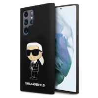 Karl Lagerfeld Liquid Silicone Ikonik NFT Zadný Kryt pre Samsung Galaxy S24 Ultra Black