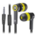 Defender Pulse 420, sluchátka s mikrofonem, bez ovládání hlasitosti, černo-žlutá, špuntová, 3.5 