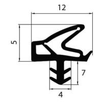 OS - Tesnenie pre zárubne (bezfalcové dvere) L 5701 Čierna Tesnenie pre bezfalcové dvere