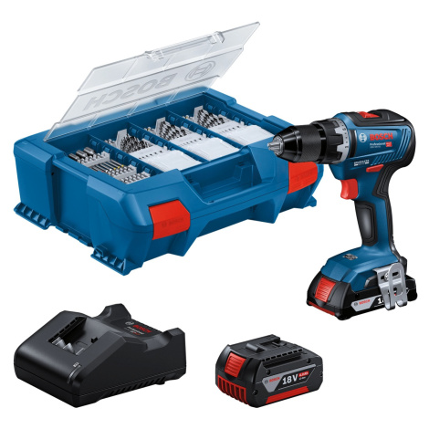 Bosch Professional Aku vŕtací skrutkovač GSR 18V-55 2xaku,nabíjačka+100diel.prís