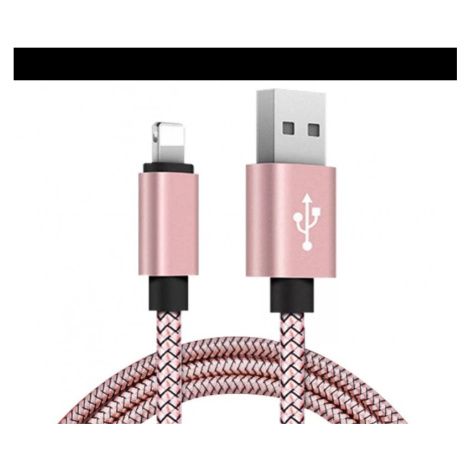 Mimoriadne odolný 1m rýchlonabíjací kábel Lightning pre Iphone a dátový kábel USB - ružovo zlatý
