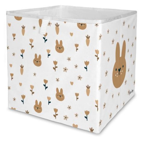 Biely látkový detský organizér na hračky 32x32x32 cm Sweet Bunnies – Butter Kings