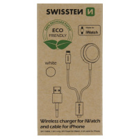 Bezdrôtová nabíjačka na Apple iWatch Swissten 2v1 lightning 1.2 m biela