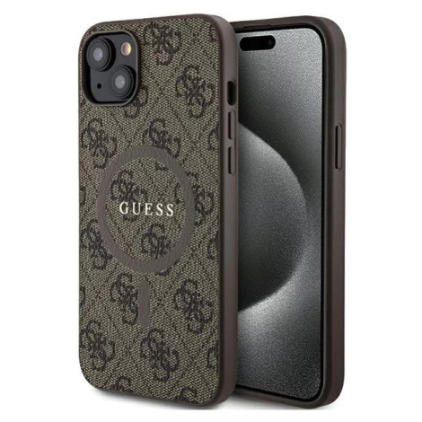 Kryt Guess GUHMP15MG4GFRW iPhone 15 Plus  6.7" brown hardcase 4G Collection Leather Metal Logo M
