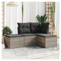 vidaXL 4-dielna záhradná sedacia súprava a vankúše svetlosivá