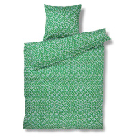 Zelené obliečky na jednolôžko z bavlneného saténu 140x200 cm Pleasantly - JUNA
