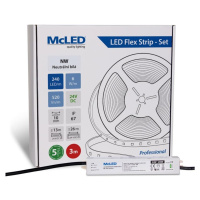 McLED  LED páska - sada 3 m, 240 LED/m, NW, 6 W/m, DC 24V, 520 lm/m, CRI90, IP67, 10 mm, vodič 3