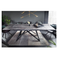 Estila Moderný keramický sivý rozkladací jedálenský stôl Epinal betónovým povrchom a kovovou kon