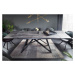 Estila Moderný keramický sivý rozkladací jedálenský stôl Epinal betónovým povrchom a kovovou kon