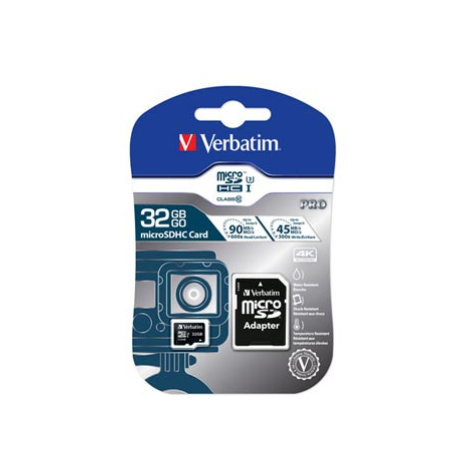 Verbatim paměťová karta Micro Secure Digital Card Pro U3, 32GB, micro SDHC, 47041, UHS-I U3 (Cla