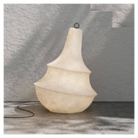 Vonkajšia stojacia lampa Karman Lady D, výška 89 cm, biela, sklolaminát