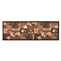 Kuchynský koberec prací Coffee, hnedý, 60 × 180 cm