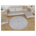 Svetlosivý umývateľný okrúhly koberec ø 120 cm Yuvarlak – Vitaus
