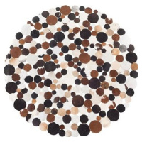 Hnedý kožený patchwork koberec, priemer 140 cm SORGUN, 58228