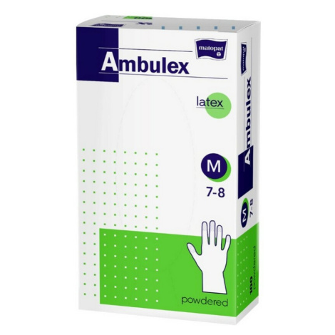MATOPAT Ambulex rukavice latexové jemne pudrované M 100 kusov
