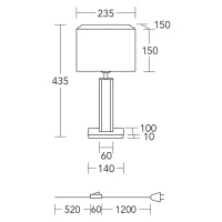 HerzBlut stolová lampa Karl K, hranatá, drevo, biela, 44 cm, E27