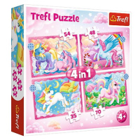 Trefl Puzzle 4v1 - Jednorožci a kúzla