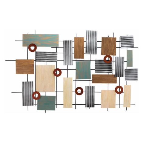KUNSTLOFT KOVOVÁ NÁSTENNÁ DEKORÁCIA 119/78 cm, strieborná/béžová