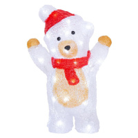 Dekorácia MagicHome Vianoce, Medveď, 30x LED, studená biela, akryl, IP44, exteriér, 19x11,5x30 c