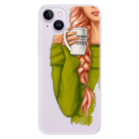 Odolné silikónové puzdro iSaprio - My Coffe and Redhead Girl - iPhone 14 Plus
