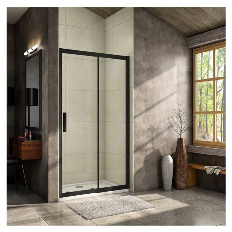 H K - Luxusné posuvné sprchové dvere ALTO BLACK 106- 110x195cm Ľ/P so Soft close zatváraním SE-A