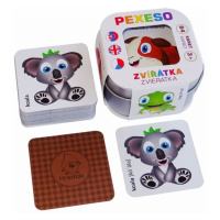 Pexeso Zvieratká 64 kariet v plechovej krabičke