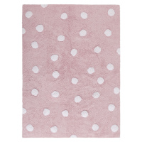 Ručne tkaný kusový koberec Polka Dots Pink-White Rozmery koberca: 120x160