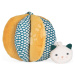 Plyšová lopta s mačičkou pre rozvoj jemnej motoriky bábätka Hand-grip Ball Stimuli Kaloo žltá 15