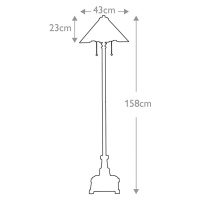 Stojacia lampa Inglenook, Tiffanyho štýl, bronz, výška 158 cm