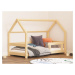 Benlemi Detská posteľ domček TERY so zábranou Zvoľte farbu: Nelakovaná, Zvoľte rozmer: 80x180 cm