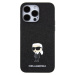 Karl Lagerfeld Fixed Glitter Metal Ikonik Zadný Kryt pre iPhone 15 Pro Max Black