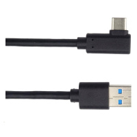 PREMIUMCORD Kábel USB typ C/M so zahnutým konektorom 90° - USB 3.0 A/M, 1m