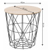 KONDELA Nancer Typ 2 okrúhly príručný stolík prírodná / čierna
