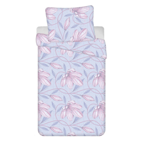 Svetlomodro-ružové krepové obliečky na jednolôžko 140x200 cm Orona – Jerry Fabrics