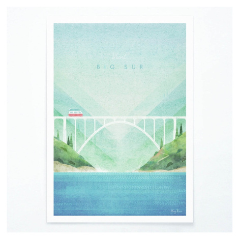 Plagát Travelposter Big Sur, 30 x 40 cm