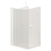 Cerano Onyx Top, sprchová zástena Walk-in, biela matná, ryhované sklo - 70x200 cm, CER-CER-8050B