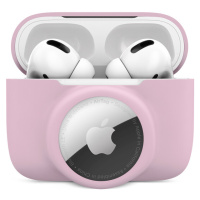 iWant AirPods Pro silikónové puzdro s Airtag vreckom ružové