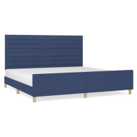 vidaXL Posteľ bez matraca modrá 200x200 cm látka
