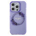 Guess PC/TPU Flowers Ring Glossy Logo MagSafe Zadný Kryt pre iPhone 15 Pro Purple