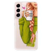 Odolné silikónové puzdro iSaprio - My Coffe and Redhead Girl - Samsung Galaxy S22 5G