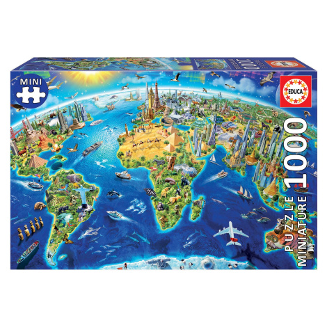 Puzzle Miniature series World Landmarks Educa 1000 dielov a Fix lepidlo od 11 rokov