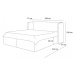 Svetlosivá čalúnená dvojlôžková posteľ s úložným priestorom s roštom 160x200 cm Louise – Bobochi